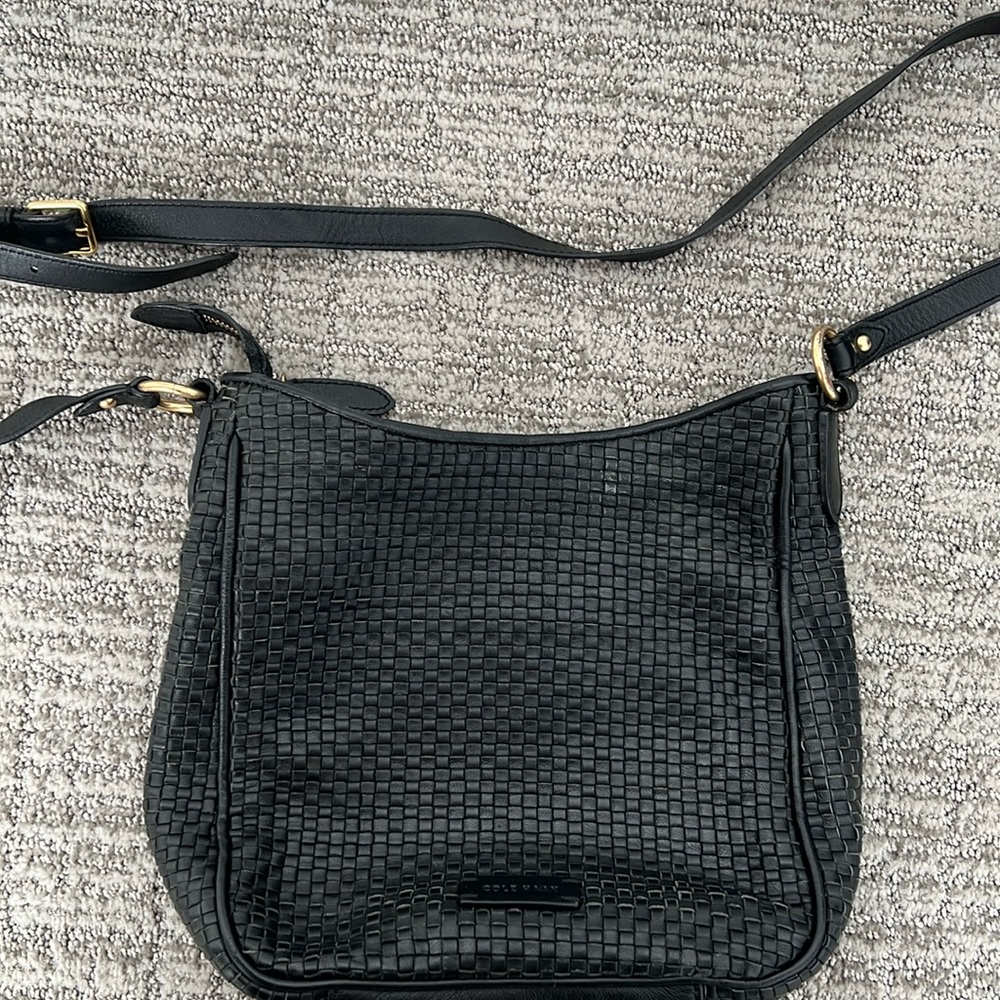 Cole Hahn Black leather cross body bag Gently used